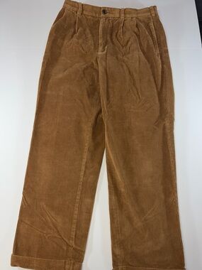 Brooks Brothers Elliot Pleated Corduroy Pants Brown 35x32